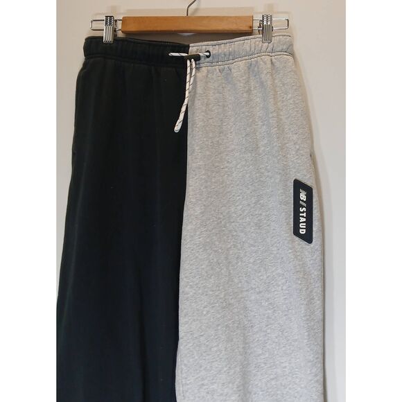 Staud new balance womens medium jogger pants wide leg baggy gray black - Picture 3 of 9